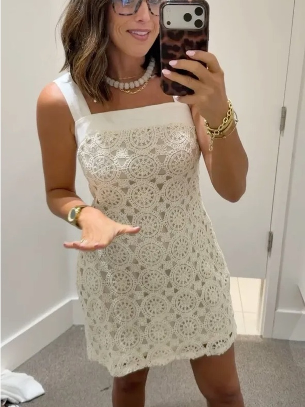 LOFT crochet tank mini dress size 4